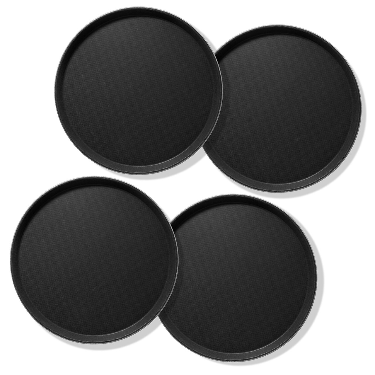 Jubilee (Set of 4) Round Restaurant Serving Trays - NSF Certified Non-Slip Food Service Tray